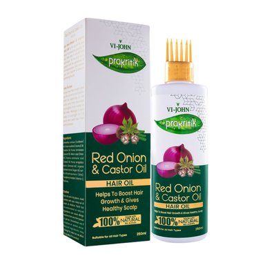 PRAKRITIK ACEITE CAPILAR CEBOLLA ROJA Y CASTOR 250 ML - 1
