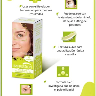 IMPRESSION KIT HAIR TINTURA CEJAS Y PESTAÑAS NEGRO 15ML - 2