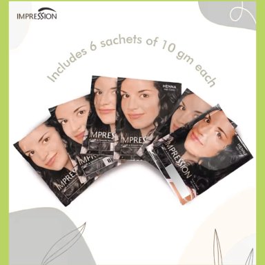 IMPRESSION HENNA HAIR EN COLOR NEGRO AZULADO 10 GR X 6 SACHETS - 2