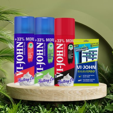 PACK 3 ESPUMAS DE AFEITAR 400 GR + MAQUINA DESECHABLE 5 UDS - 2