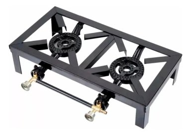 ESTUFA DE CAMPING A GAS PORTATIL DOBLE QUEMADOR COCINILLA CON LLAMA AJUSTABLE - 1