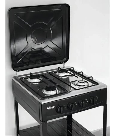 COCINA ENCIMERA A GAS 4 QUEMADORES CON REPISAS COLOR NEGRO - 4