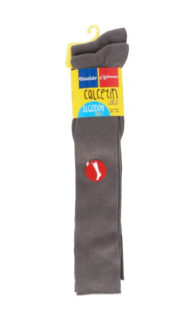 CALCETIN LARGO LISO PACK 2 ESCOLAR CAFFARENA - 1