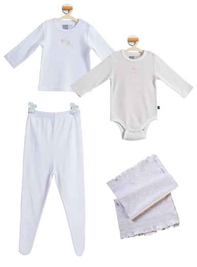 SET BEBE 4 PIEZAS MOTA ALGODON MT4604 - 1