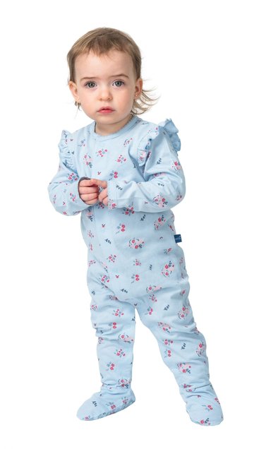 PIJAMA ENTERITO MANGA LARGA BEBE NIÑA MOTA ALGODON MT4783 - 1