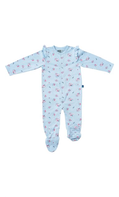 PIJAMA ENTERITO MANGA LARGA BEBE NIÑA MOTA ALGODON MT4783 - 2