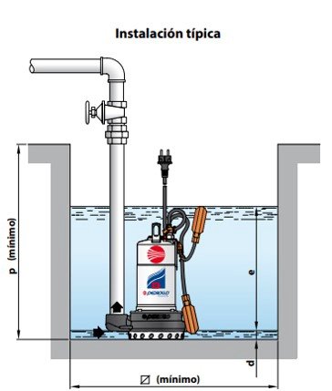 BOMBA SUMERGIBLE PEDROLLO DM30 220V AGUAS SUCIAS - 2