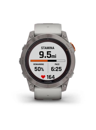 SMARTWATCH GARMIN FENIX 7X PRO SAPPH BEIGE SOLAR TI W GRAY ORANGE BAND - 3