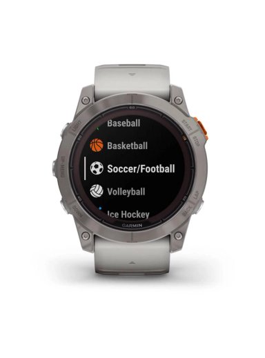 SMARTWATCH GARMIN FENIX 7X PRO SAPPH BEIGE SOLAR TI W GRAY ORANGE BAND - 5
