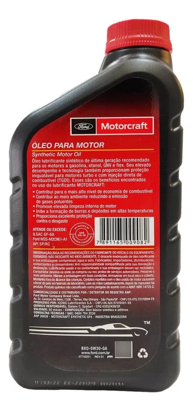 ACEITE FORD MOTORCRAFT 5W30 FULL SINTETICO (6 UNIDADES) - 3