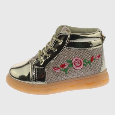 ZAPATILLAS NIÑA VIA FRANCA CASUALES DORADO CON LUCES ART 10252GOLD - 2