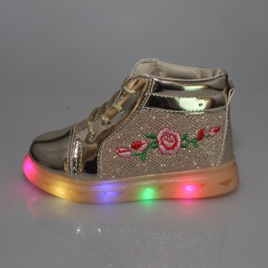 ZAPATILLAS NIÑA VIA FRANCA CASUALES DORADO CON LUCES ART 10252GOLD - 5
