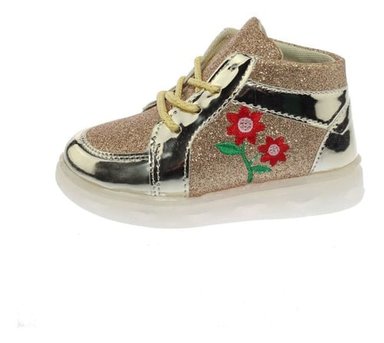 ZAPATILLAS NIÑA VIA FRANCA CASUALES DORADO CON LUCES ART 10252GOLD - 6