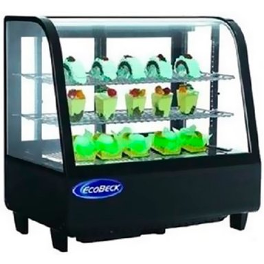 VITRINA REFRIGERADA CURVA 3 NIVELES NEGRA CERTIFICADO - 1