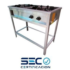 ANAFE INDUSTRIAL DE 2 PLATOS DE 18 CM, CON PARRILLAS DE 34X34 - 1