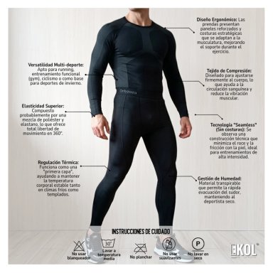 SET PRIMERA CAPA HOMBRE, CAMISETA Y CALZA COMPRESION TÉRMICOS - 6