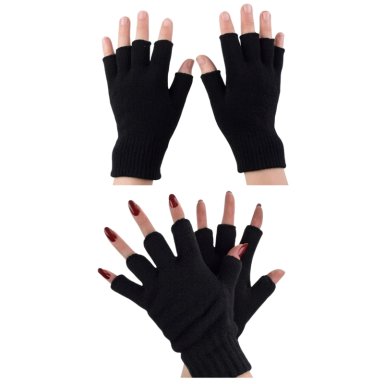GUANTES DE LANA SIN DEDOS GUANTES DE INVIERNO TÉRMICOS Y TRANSPIRABLES - 3