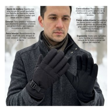 GUANTES PARA NIEVE Y MONTAÑISMO TÉRMICOS CON AGARRE ANTIDESLIZANTE - 6