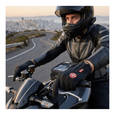 GUANTES TÉRMICOS E IMPERMEABLES PARA CICLISMO Y RUNNING CON PANTALLA TÁCTIL Y PALMA ANTIDESLIZANTE - 1