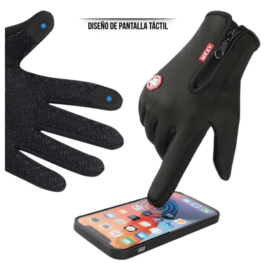 GUANTES TÉRMICOS E IMPERMEABLES PARA CICLISMO Y RUNNING CON PANTALLA TÁCTIL Y PALMA ANTIDESLIZANTE - 5