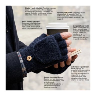 PACK 3 GUANTES HÍBRIDOS INVIERNO TÉRMICO CON BOTÓN SUJECIÓN - 6