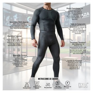 SET PRIMERA CAPA HOMBRE, CAMISETA Y CALZA COMPRESION TÉRMICOS - 6
