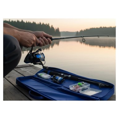 SET PESCA CAÑA DE PESCAR TELESCOPICA MOSQUERO CARRETE PESCA - 1