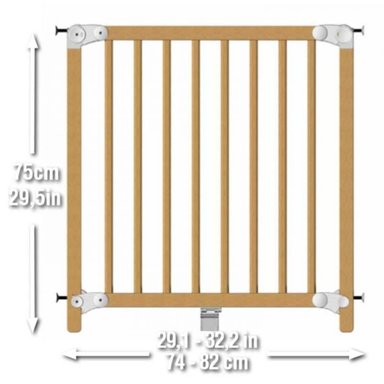 REJA SEGURIDAD MACROTEL HAPPY DINO LENA MADERA MADERA NATURAL PARA NIÑOS BEBES - 3