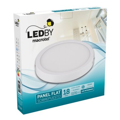 PLAFON SOBREPUESTO 18W LUZ FRIA ALUMINIO - 2