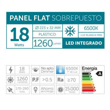 PLAFON SOBREPUESTO 20W LUZ FRIA PLASTICO - 3