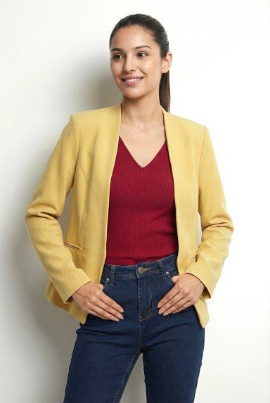 BLAZER ENTALLADO CLASICO AMARILLO NICOPOLY - 1