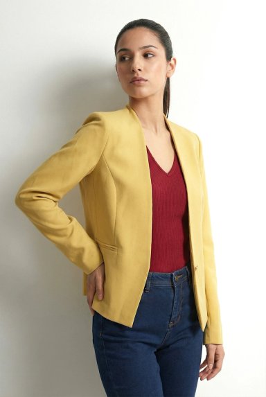 BLAZER ENTALLADO CLASICO AMARILLO NICOPOLY - 3