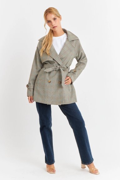TRENCH PRINCIPE DE GALES LAZO GRIS NICOPOLY - 2