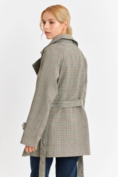 TRENCH PRINCIPE DE GALES LAZO GRIS NICOPOLY - 4