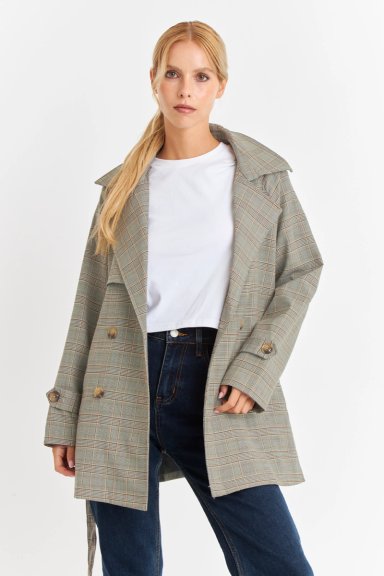 TRENCH PRINCIPE DE GALES LAZO GRIS NICOPOLY - 5
