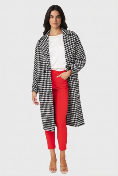 ABRIGO OVERSIZE PIED DE POULE BLANCO NICOPOLY - 2