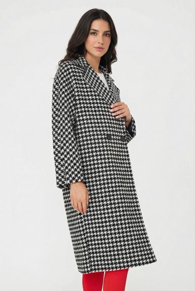 ABRIGO OVERSIZE PIED DE POULE BLANCO NICOPOLY - 3
