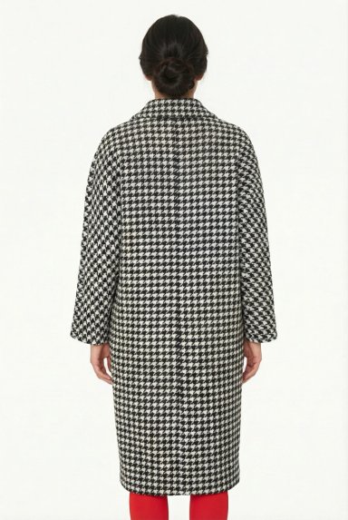ABRIGO OVERSIZE PIED DE POULE BLANCO NICOPOLY - 4