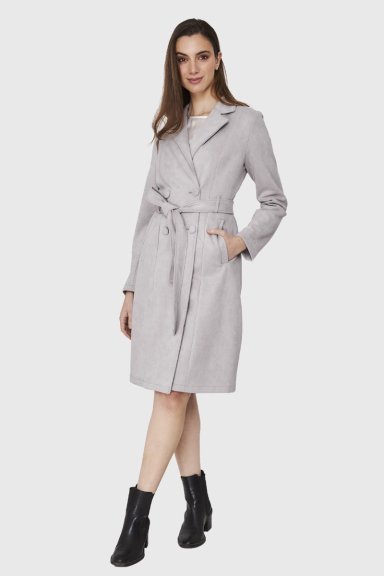 TRENCH LAZO TIPO GAMUZA GRIS NICOPOLY - 2