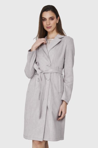 TRENCH LAZO TIPO GAMUZA GRIS NICOPOLY - 5