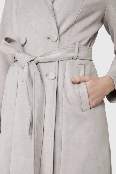 TRENCH LAZO TIPO GAMUZA GRIS NICOPOLY - 6