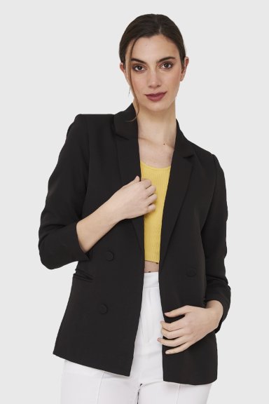 BLAZER 4 BOTONES DECORATIVOS NEGRO NICOPOLY - 5