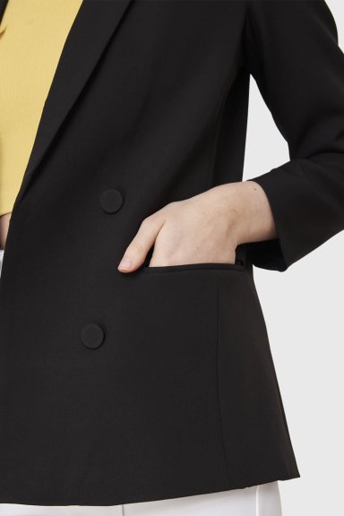 BLAZER 4 BOTONES DECORATIVOS NEGRO NICOPOLY - 6