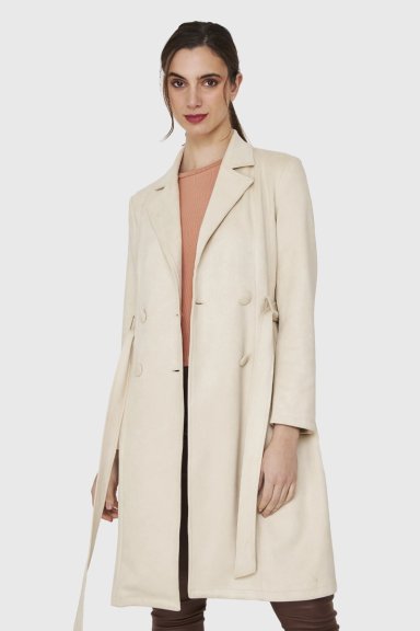 TRENCH LAZO TIPO GAMUZA BEIGE NICOPOLY - 1