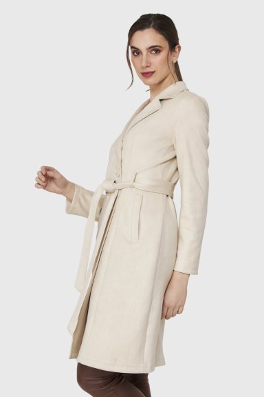 TRENCH LAZO TIPO GAMUZA BEIGE NICOPOLY - 3