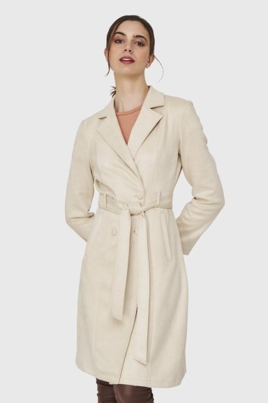 TRENCH LAZO TIPO GAMUZA BEIGE NICOPOLY - 5