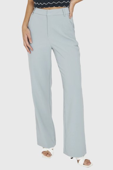 PANTALÓN MUJER NICOPOLY CELESTE PIERNA ANCHA - 1