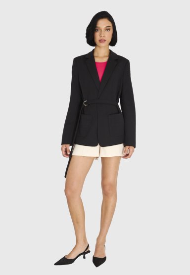BLAZER MUJER NICOPOLY NEGRO LAZO DELANTERO - 2
