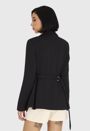 BLAZER MUJER NICOPOLY NEGRO LAZO DELANTERO - 4