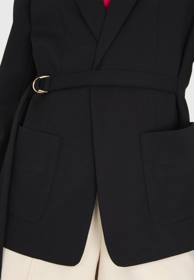BLAZER MUJER NICOPOLY NEGRO LAZO DELANTERO - 6